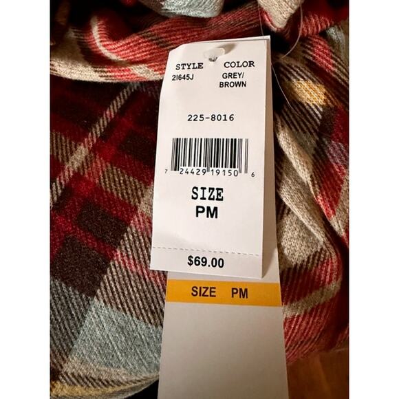 R&K Red Plaid Dress w/ Detachable Cowl Neck Women’s PM NWT - Picture 11 of 11